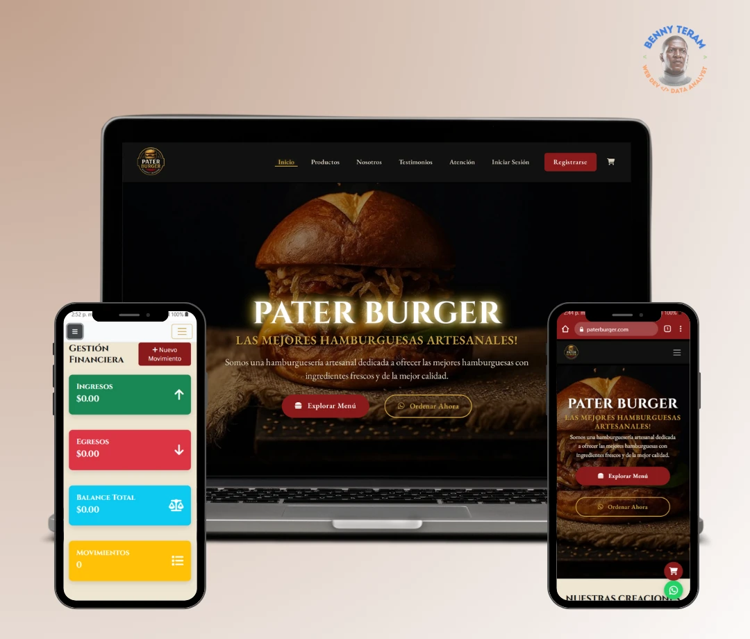 Pater Burger - Sitio Web para Hamburguesería Artesanal