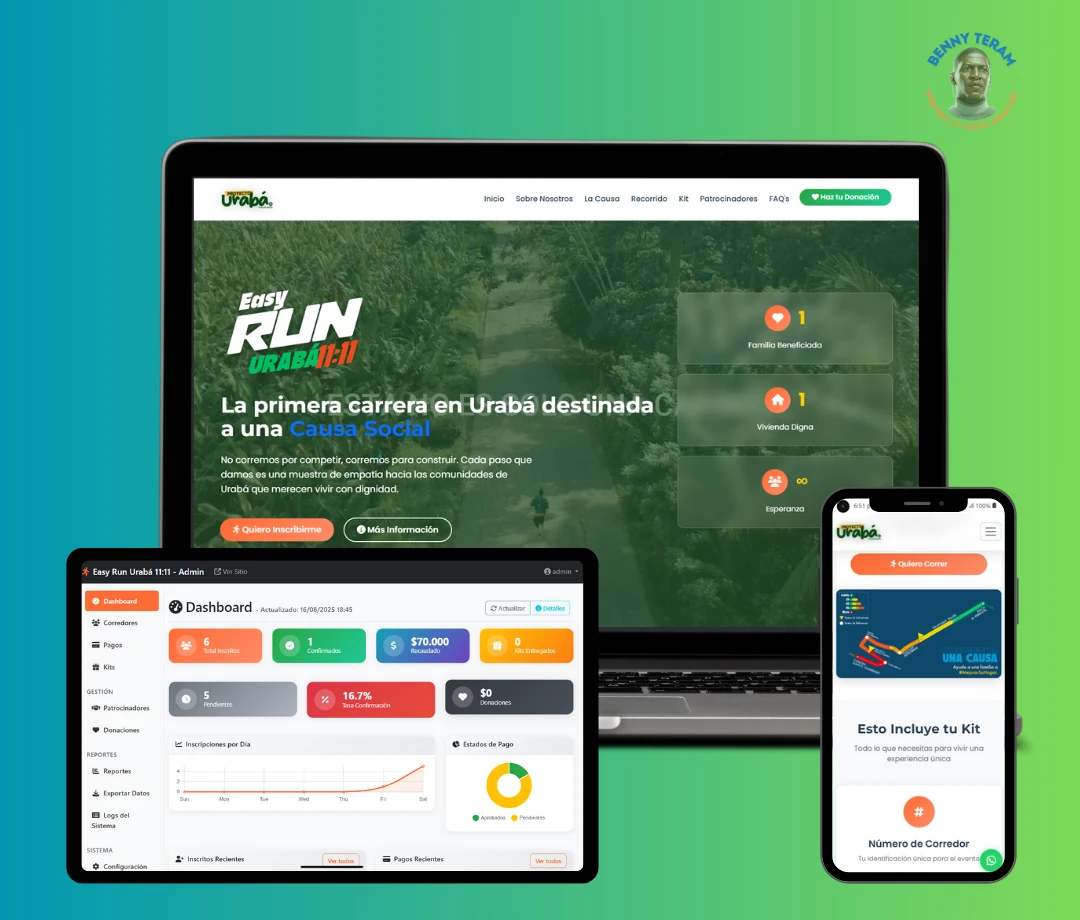 Easy Run Urabá - Plataforma para Evento Deportivo con Causa Social